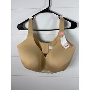 NWT Cacique Comfort Bliss Wireless Bra 40H Tan Lightly Lined No-Wire Nude